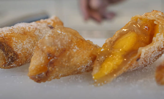 Peach Cobbler Egg Rolls Recipe